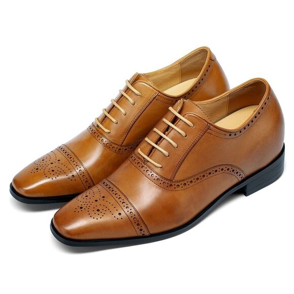 US7.5 CHAMARIPA Elevator Shoes Men brown Oxford Shoes height increase 7cm/2.7” main image 4